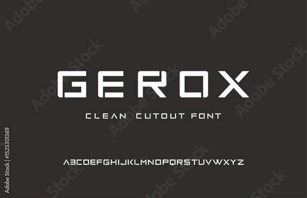 Fototapeta GEROX, Minimal Alphabet Tech font, typography font logos fashion vector illustration