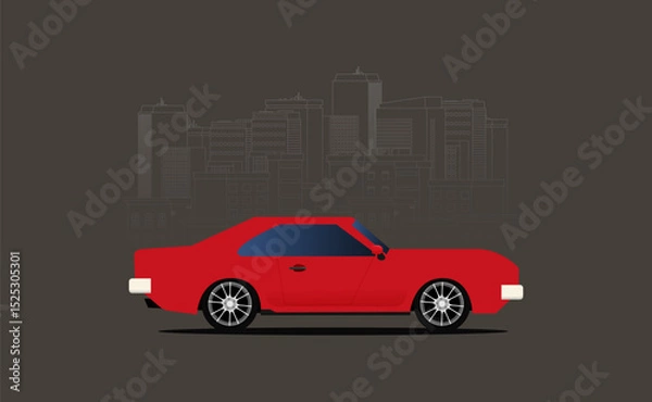 Obraz Vector racing car isolated on color background