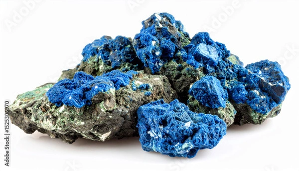 Obraz Torbernite Uranium Mineral Specimen from Portugal Isolated on White Background