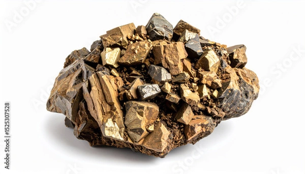 Obraz Torbernite Uranium Mineral Specimen from Portugal Isolated on White Background