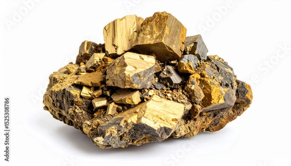 Obraz Torbernite Uranium Mineral Specimen from Portugal Isolated on White Background