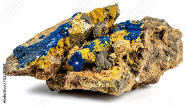 Obraz Torbernite Uranium Mineral Specimen from Portugal Isolated on White Background