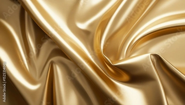 Fototapeta Golden luxurious soft silk and satin fabric texture.