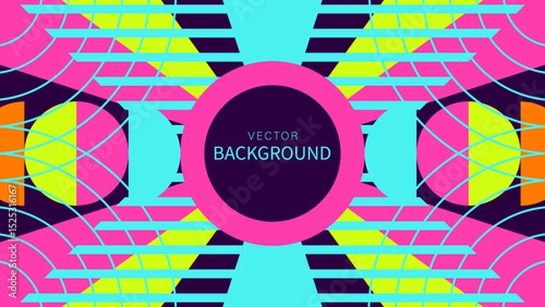 Fototapeta Geometric background with symmetrical pattern. Abstract vector illustration