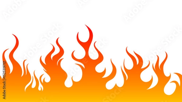 Fototapeta Seamless Horizontal Flame Border Pattern. Vector Fire Design