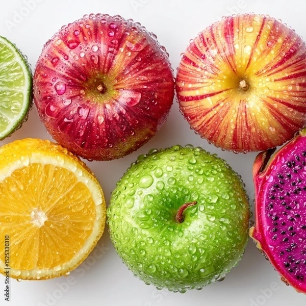 Fototapeta editorial fruit layout with water detail