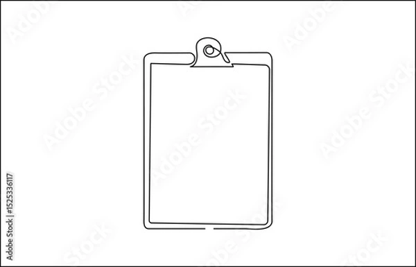 Fototapeta Clipboard with checklist icon continuous one line drawing, Patient care check list template. Single line draw design vector graphic illustration pro. 