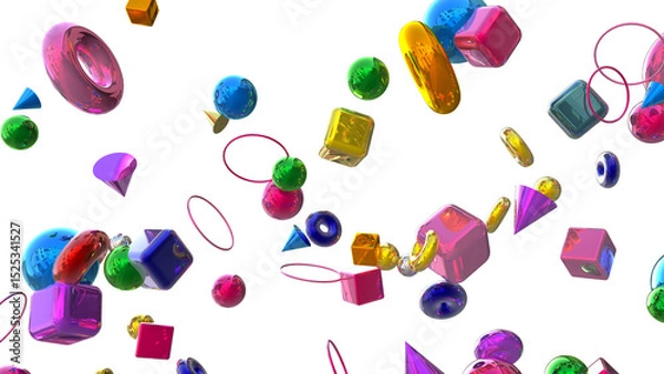 Fototapeta BrigBright geometric shapes on a transparent backgroundht geometric shapes on a transparent background