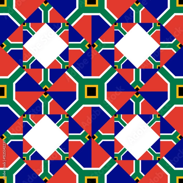 Fototapeta south africa flag pattern design. african background. vector illustration