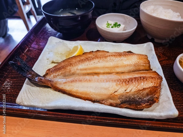 Obraz Shima Hokke Mackerel Fish Japanese Lunch set menu in restaurant