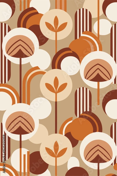 Fototapeta Soft-toned  design with minimalist cotton-inspired motifs and balanced geometric layout for web and print projects