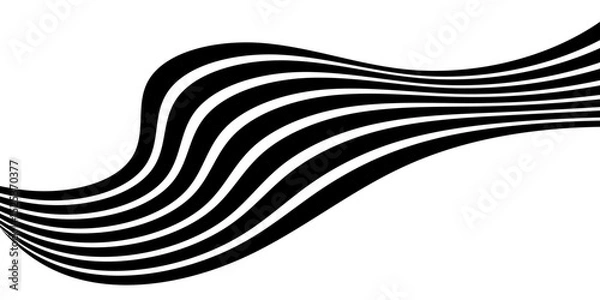 Fototapeta Perspective line stripes with 3D dimensional effect pattern artwork decorative design background.	
