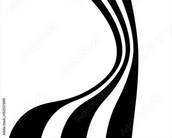 Fototapeta Perspective line stripes with 3D dimensional effect pattern artwork decorative design background.	