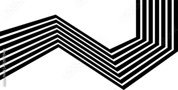 Fototapeta Perspective line stripes with 3D dimensional effect pattern artwork decorative design background.	
