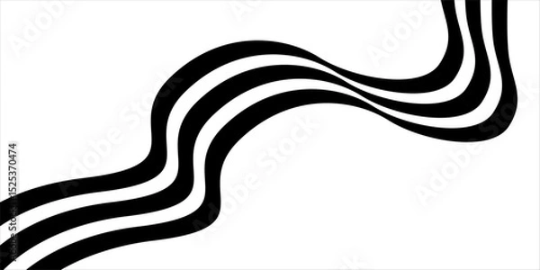 Fototapeta Perspective line stripes with 3D dimensional effect pattern artwork decorative design background.	