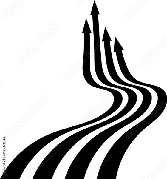 Fototapeta Perspective line stripes arrow with 3D dimensional effect pattern artwork decorative design background