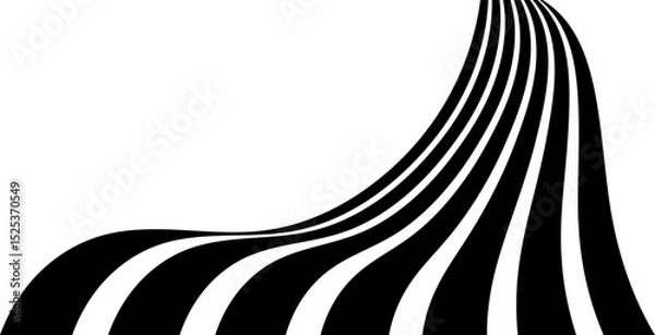 Fototapeta Perspective line stripes with 3D dimensional effect pattern artwork decorative design background.	