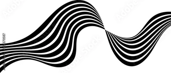 Fototapeta Perspective line stripes with 3D dimensional effect pattern artwork decorative design background.	