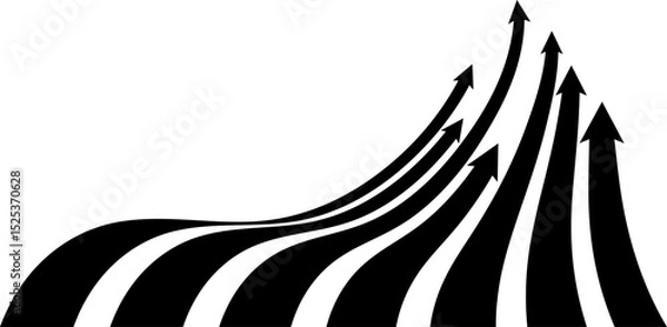 Fototapeta Perspective line stripes arrow with 3D dimensional effect pattern artwork decorative design background