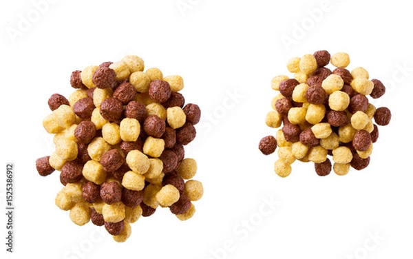 Fototapeta pile of corn balls isolated on white background top view.