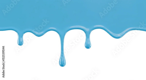 Fototapeta soft blue paint melting down isolated on transparent background