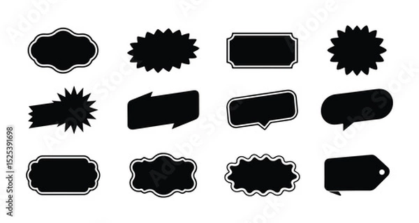 Fototapeta Label and badges shape icon set. Special offer, big sale, discount, best offer price and big sale pricing tag badge and labels design. Template banner shopping badges. vector illustration.