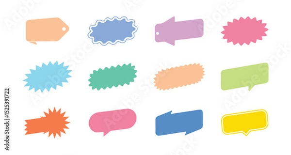 Fototapeta Label and badges shape icon set. Special offer, big sale, discount, best offer price and big sale pricing tag badge and labels design. Template banner shopping badges. vector illustration.