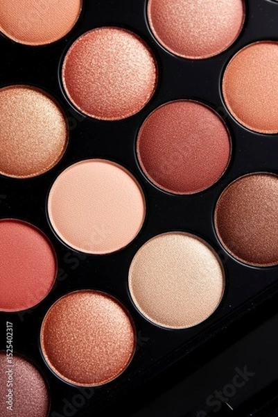 Obraz eyeshadow palette Makeup palette featuring various metallic eyeshadow shades in circular pans.