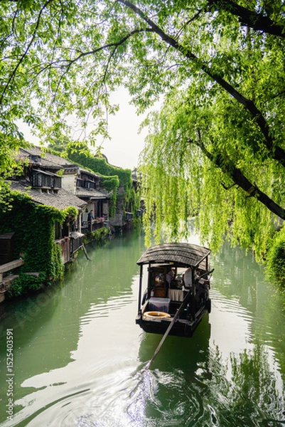 Obraz 中国　烏鎮　西柵　ウォーターフロント