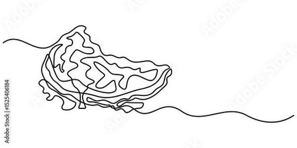 Fototapeta Fried egg vector one line continuous drawing illustration. Hand drawn linear silhouette icon. Minimal design element for print, banner, greeting card, brochure, menu, logo. Food, snack, meal.        