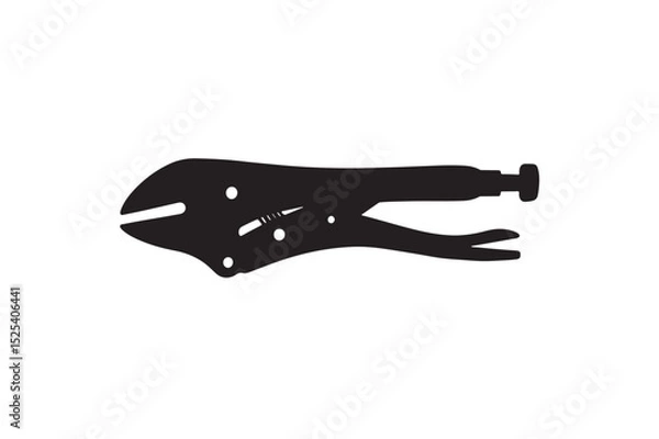 Obraz Locking silhouette on white background.01