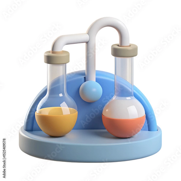 Obraz 3d chemical laboratory glass on a transparent background