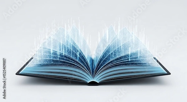 Obraz Open book knowledge learning education study reading textbook literature information technology digital data