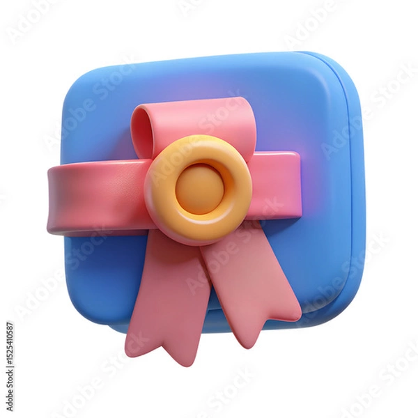 Obraz 3d icon of School Certificate on a transparent background