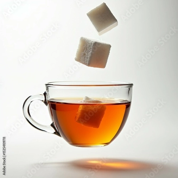 Fototapeta Floating Teacups and Splashing Tea – Fantasy Realism | cup of tea 