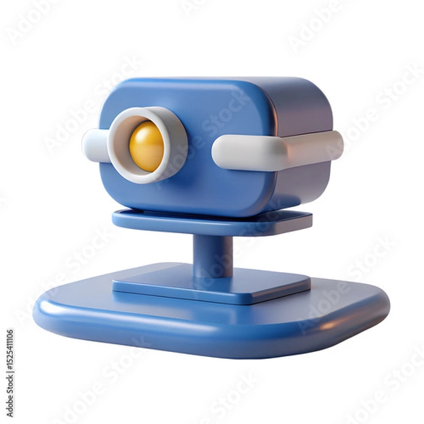 Obraz 3d security camera on a transparent background