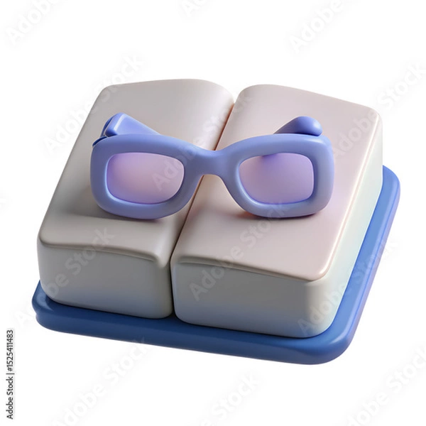Obraz 3d glasses and book on a transparent background