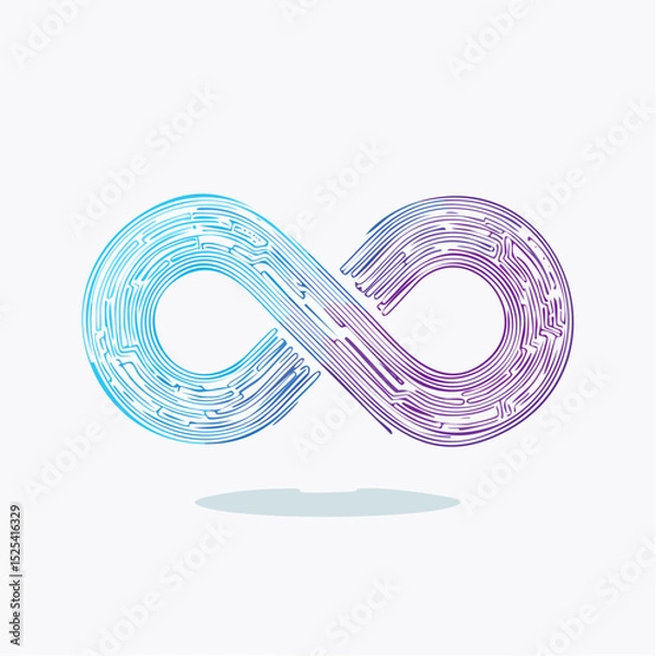 Obraz Digital Infinity Symbol – Abstract Technology Loop