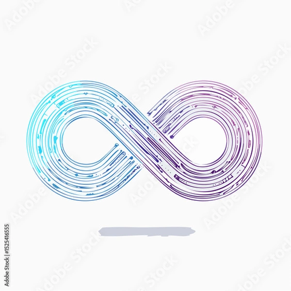 Obraz Digital Infinity Symbol – Abstract Technology Loop