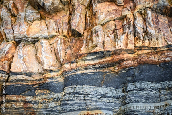 Obraz close up of rock, stone texture background detail on atlantic coast