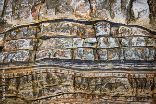 Obraz close up of rock, stone texture background detail on atlantic coast