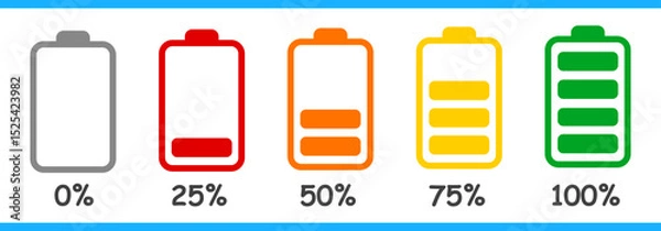 Obraz Battery charge level indicator set in percent