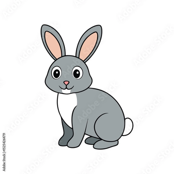 Obraz Cotton rabbit vector art illustration