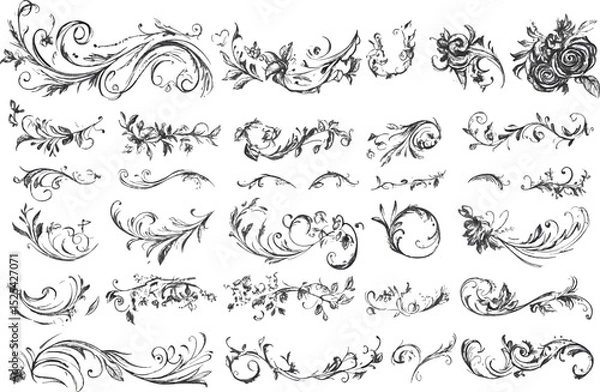 Fototapeta Vector illustration of deferent type leaf design set