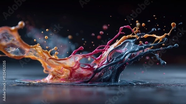 Fototapeta A stunning splash of paint capturing the vibrant energy and creativity of artistic expression in a dynamic display