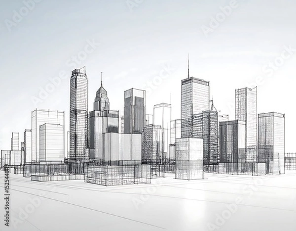Fototapeta City blueprint sketch