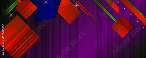 Fototapeta New Holiday Christmas gold design purple plum magenta background abstract shiny color with golden elements and glitter