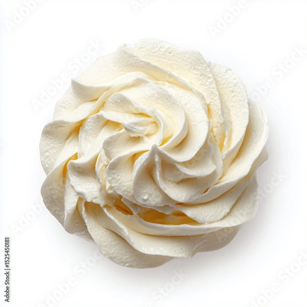 Fototapeta Whipped Cream Dessert Topping , isolated on white background png