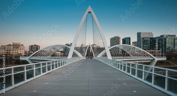 Obraz Surreal bridge to an urban destination