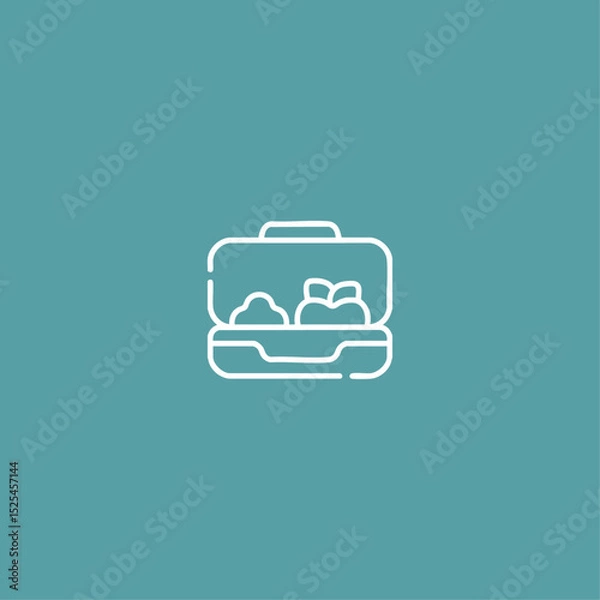 Fototapeta Lunchbox icon logo flat vector design